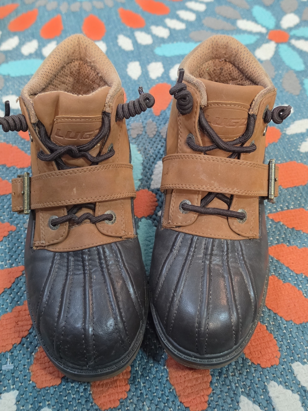Lugz Avalanche Strap Duck Boots Brown Men's Size 7.5 Winter Snow Rain Waterproof